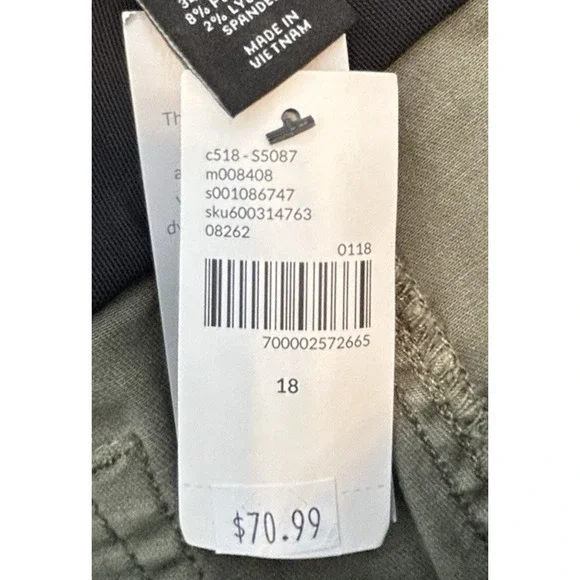 NWT Lane Bryant Womens 18 Mid Rise Super Stretch Ankle Jeans Green NEW - Picture 5 of 9